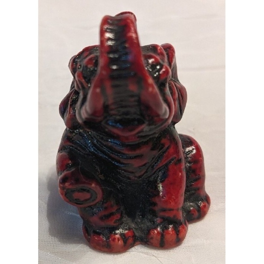 4 Elephants Figurines Trunk Up Moriage Ceramic Japan Resin Pink Gold Vtg Trinket - Picture 16 of 16